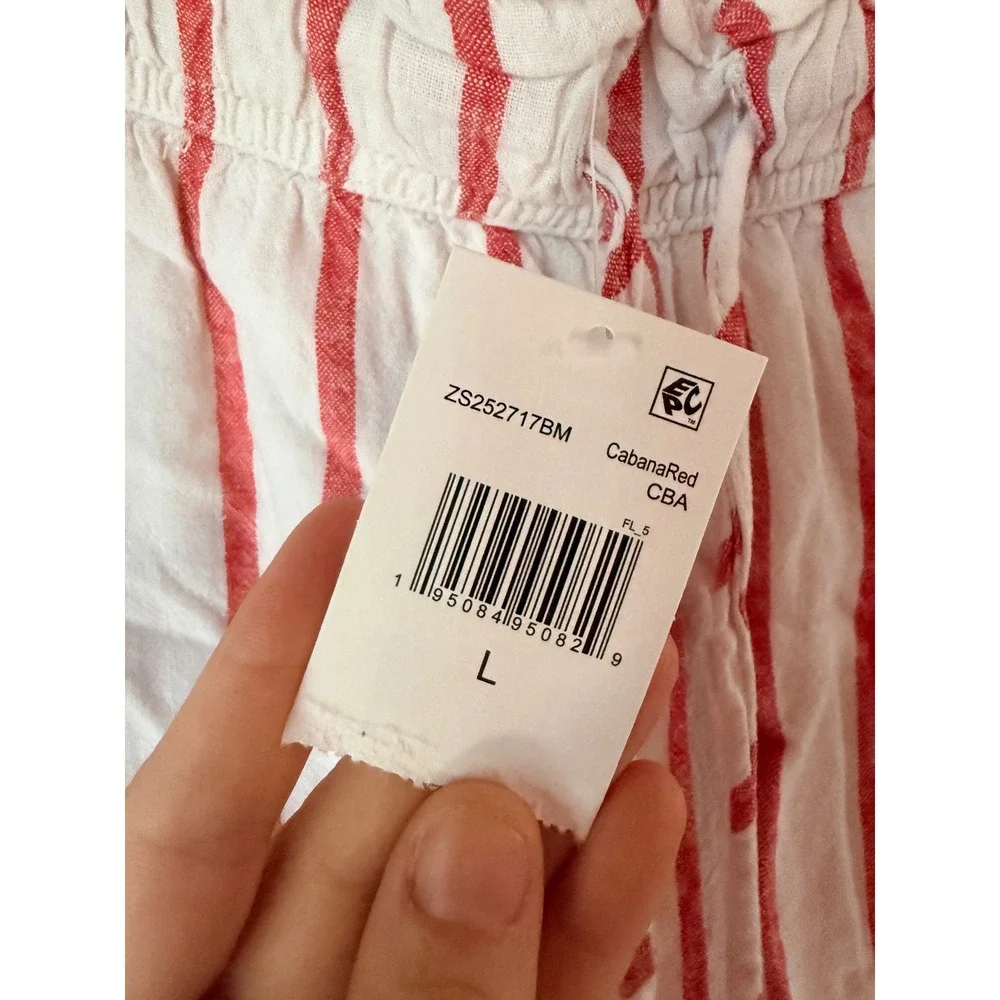 Z Supply Cabana Red White Striped Linen Blend Lined Shorts ZS252717BM Large